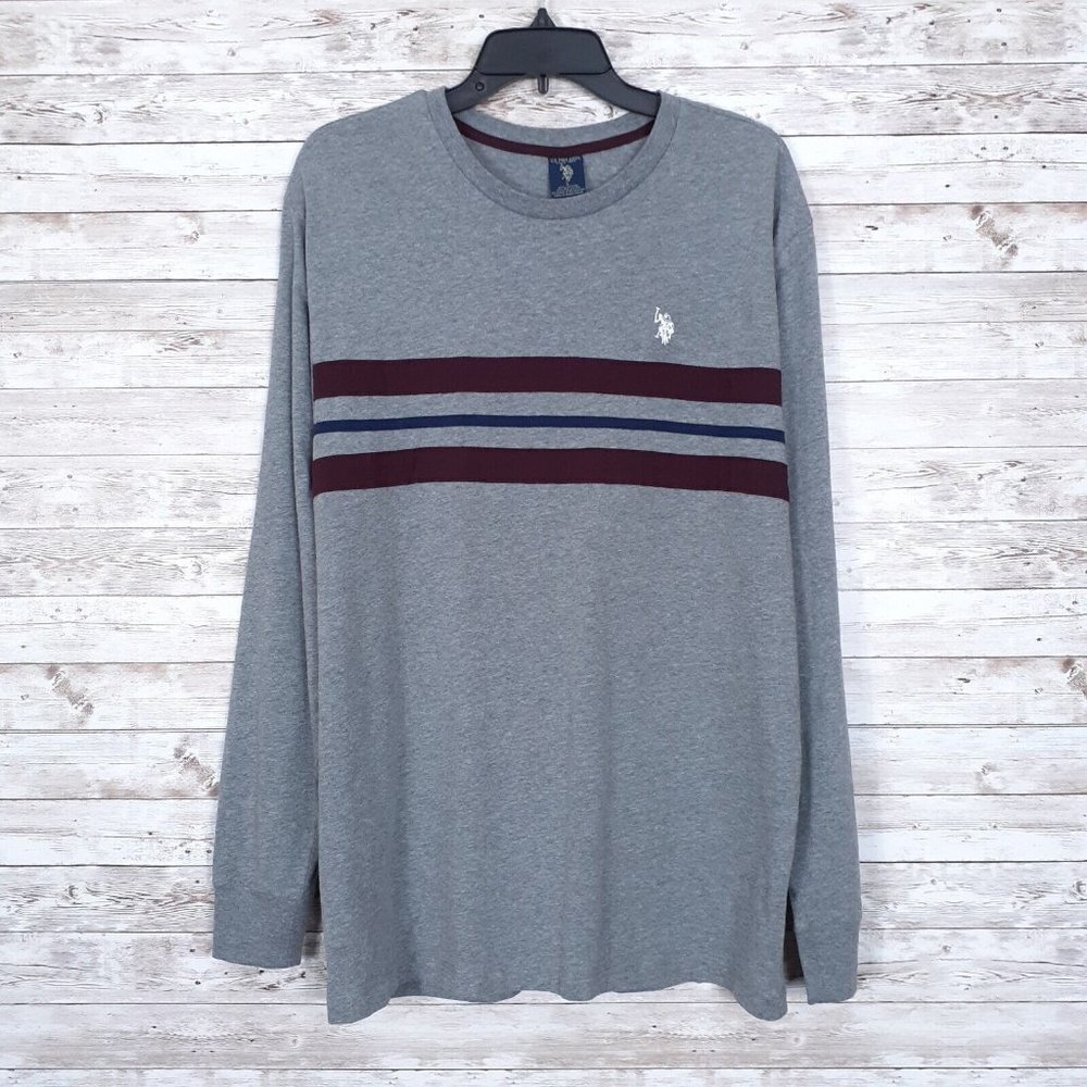 US Polo Assn Mens Shirt L Stripe Long Sleeved 487A